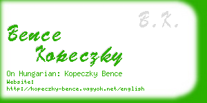 bence kopeczky business card